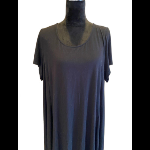 Intro Dress Plus Size ? 2X Womens Top Black Short Sleeved  Casual Versatile - Picture 1 of 10